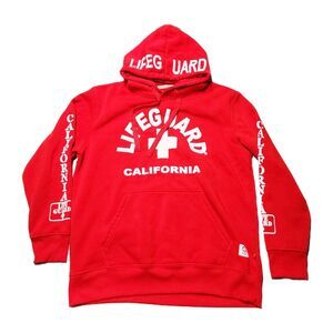 Lifeguard Officially Licensed Hoodie California CA Red Sweatshirt Size M Unisex